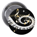 Piano Keys and Golden Music Notes Pins
