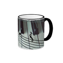 Piano Keys and Music Notes Coffee Mug