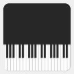 Piano Keys black & white Square Stickers