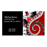 Piano Keys Music Notes Grunge Floral Swirls Business Card