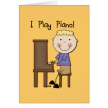 Piano Player Tshirts and Gifts Greeting Cards