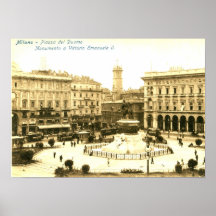 Piazza del Duomo, Milan, Italy Vintage Print