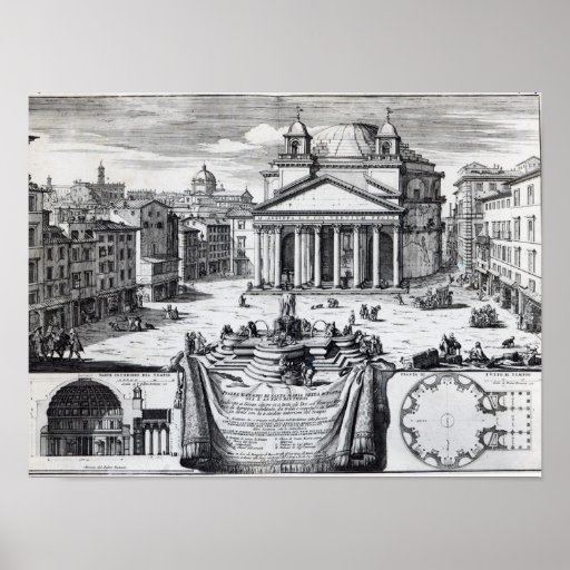Piazza della Rotonda with a view of Pantheon Posters