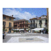 Piazza, Menaggio, Italy Postcard