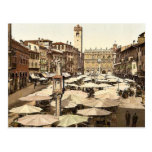 Piazzi delle Erbe, Verona, Italy classic Photochro Post Cards