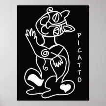 Picatto white on black print