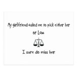 Pick Girlfriend or Law Post Card