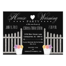 Picket Fence HouseWarming Party Invitation