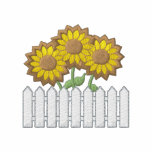 Picket Fence with sunflowers Embroidered Hoody