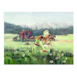 PICKING DAISIES by SHARON SHARPE Postcard