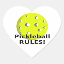 Pickleball Rules! With yellow ball black text Stickers