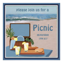 Picnic Basket  Beach Invitation