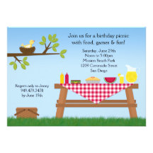 Picnic Birthday Party Invitation