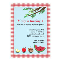 Picnic Birthday Party Invitation