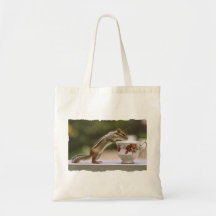 Picture of Chipmunk with China Teacup Tote Bag