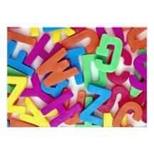 Picture of Colourful plastic letters Personalised Invitations