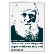 Picture of Darwin and mentions. English Felicitacion