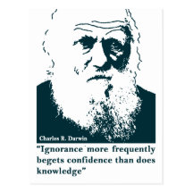 Picture of Darwin and mentions. English Tarjetas Postales