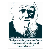 Picture of Darwin and mentions. Spanish Tarjetas Postales