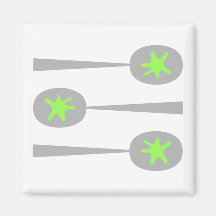 Picture Spoons with Green Splat. Magnet