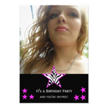 Pictures: Zebra Star Party Invitation