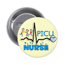 PICU Nurse Gifts-QRS Segment and Kids Design Pinback Button