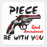Piece Be With You! Square Stickers