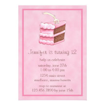 Piece of Cake Birthday Party Invitation