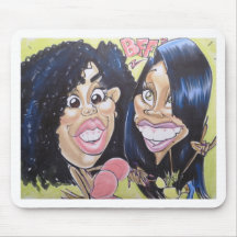 Pierre Bossier Mall Caricature of BFFs Mouse Pads