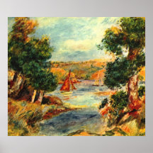 Pierre Renoir - Sailing boats in Cagnes Poster