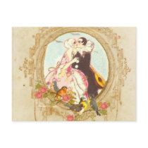 Pierrot and Columbine postcards
