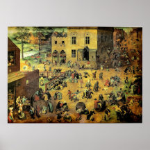 Pieter Bruegel's "Children’s Games" - 1560 Poster