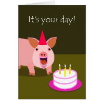Pig Birthday Card