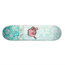 Pig; Cute Custom Skateboard