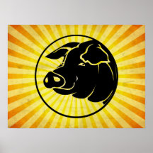 Pig Head; Yellow Poster