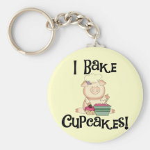 Pig I Bake Cupcakes Tshirts and Gifts Key Chain