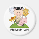 Pig Lovin' Girl Refrigerator Magnet