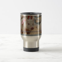 Pig racing pink piglet number three mugs