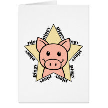 Pig Star Greeting Card