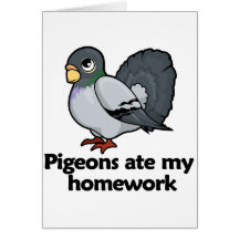 Pigeons ate my homework greeting cards