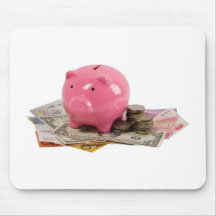 Piggy bank and money mousepads