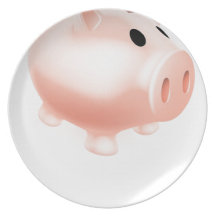 Piggy bank party plate