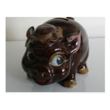 piggy bank postcards