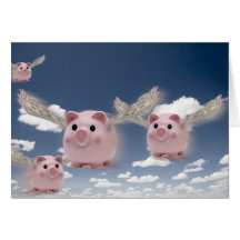 Pigs Fly Greeting Card