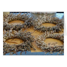 Pike Place Market pussy willow wreaths Greeting Cards