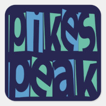Pikes Peak Square Stickers