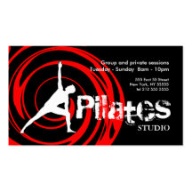 Pilates Studio Business Card Black Red