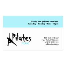 Pilates Studio Business Card White Blue