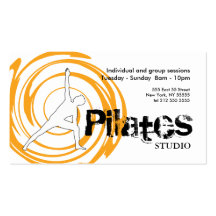 Pilates Studio Business Card White Orange