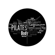 PILATES Words Wall Clock